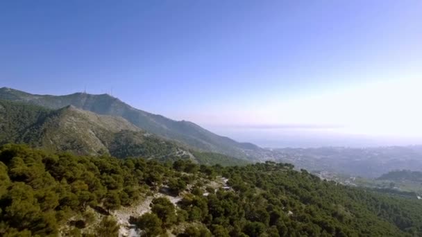 Повітря Літаючи Горах Видом Капеланію Андалусію Іспанію — стокове відео