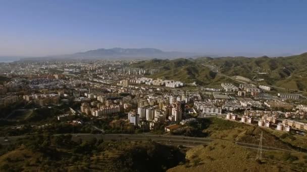 Hava Şehir Malaga Endülüs Spanya — Stok video