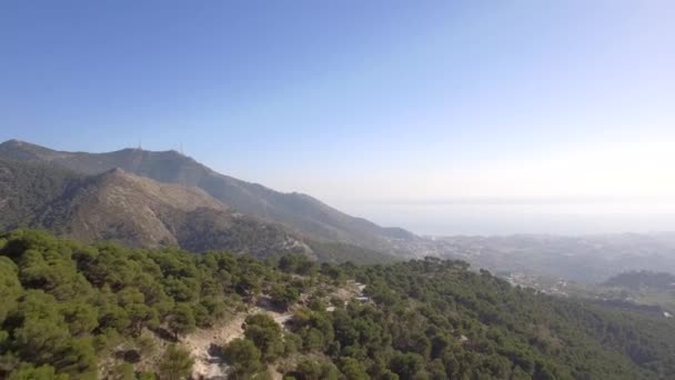 Luchtfoto Vliegen Bergen Met Uitzicht Capellania Andalusië Spanje Inheems Materiaal — Stockvideo