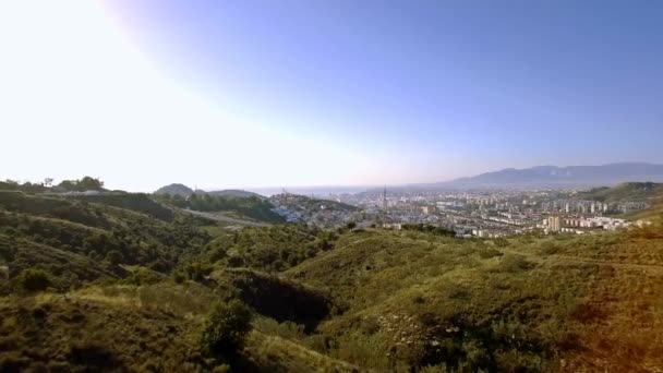 Aerial Cityscape Malaga Andalusia Spain — Stock Video