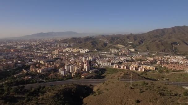 アリアル シティスケープマラガ アンダルシア スペイン ネイティブ素材 — ストック動画