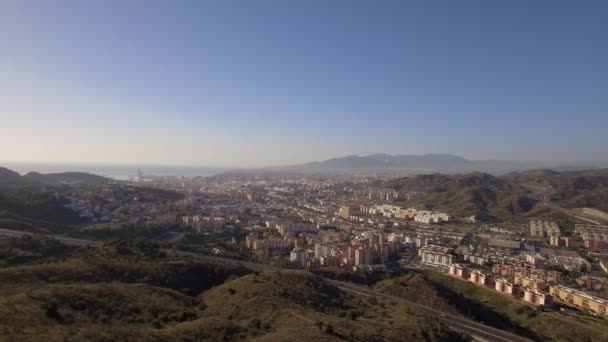 Aerial Cityscape Malaga Andalusia Spain Native Material — 图库视频影像