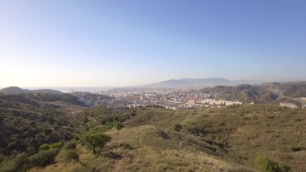 Aerial Cityscape Malaga Andalusia Spain Родной Материал — стоковое видео