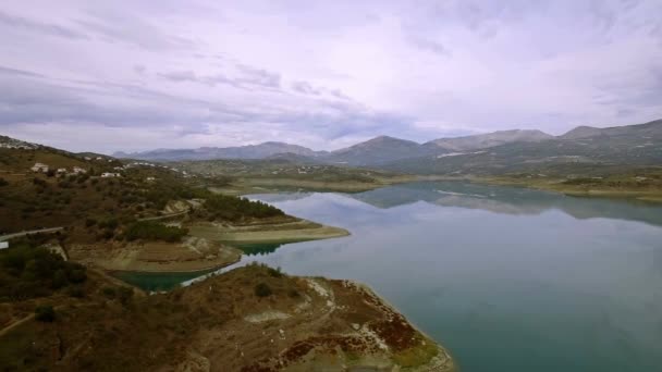 Aerial Embalse_De Vinuela Andalusia Spain — Stockvideo