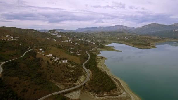 Aerial Embalse_De Vinuela Andalusia Spain — Stockvideo