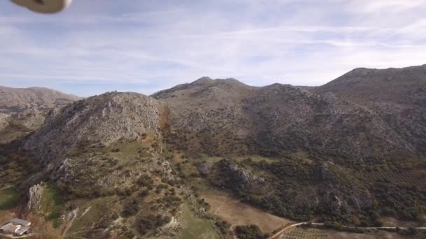 Повітряний Вид Скельні Утворення Оливкові Плантації — стокове відео