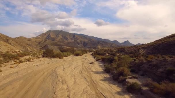 Aerial Dry Riverbed Desierto Tabernas — Vídeo de stock