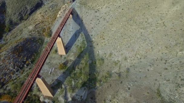 Aerial Flight Railway Bridge Nad Surroundings Andalusia Spain Βολή Σταθεροποιείται — Αρχείο Βίντεο