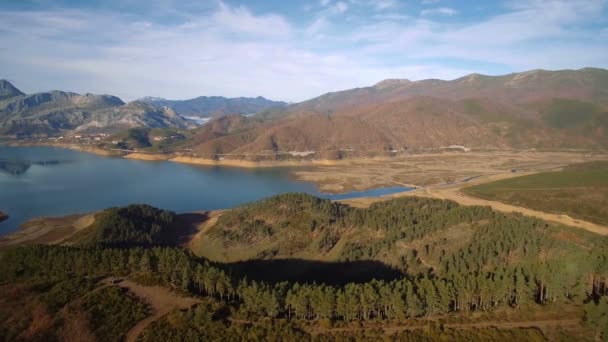 Embalse Riano Ισπανία Προβολή Φόντου — Αρχείο Βίντεο