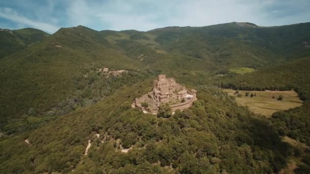 Aerial Castell Requesens 스페인 — 비디오