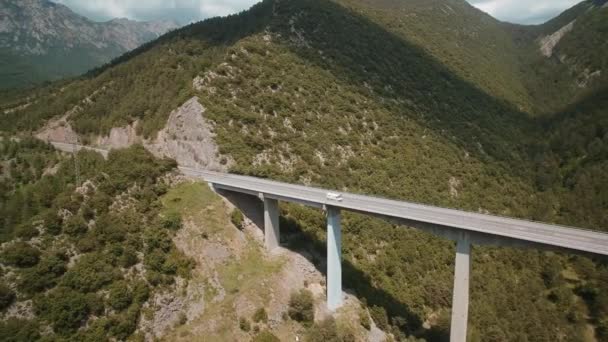 Aerial Bridge Torrent Del Bac Divi Pyrenees Španělsko — Stock video