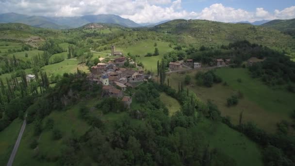 Hermoso Pueblo Montaña Esps Pirineos España — Vídeos de Stock