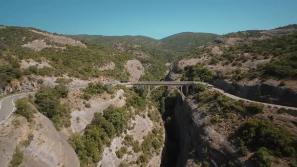 Brug Boven Las Palomeras Kloof Pyreneeën Spanje — Stockvideo