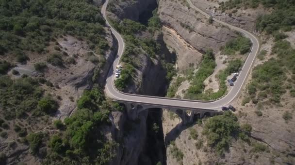 Bridge Las Palomeras Gorge 피레네스 스페인 — 비디오