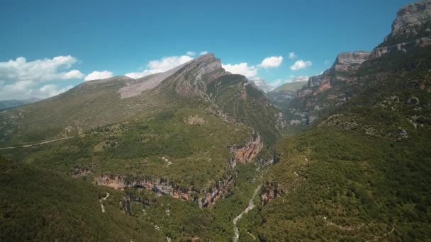 Gorge Las Abetosas Pirinéus Espanha — Vídeo de Stock