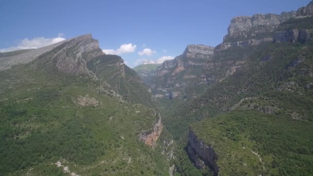 Gorge Las Abetosas Pyrenéerna Spanien — Stockvideo