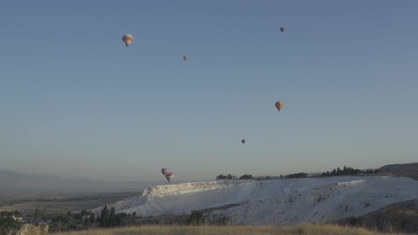Pamukkale Türkiye Yükselen Balonlar — Stok video