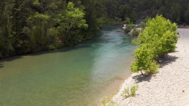 Speed Boat Koepruecay River Τουρκία — Αρχείο Βίντεο