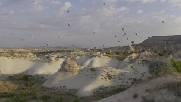 Piękny Widok Lotu Ptaka Balony Kapadocja Turcja — Wideo stockowe