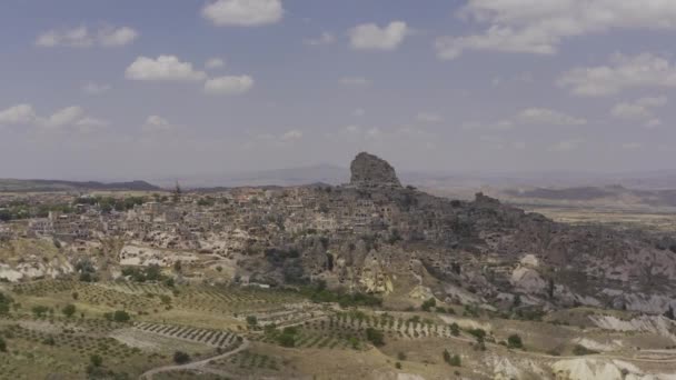 Aerial Uchisar Cappadocian Landscapes Turkey — Αρχείο Βίντεο