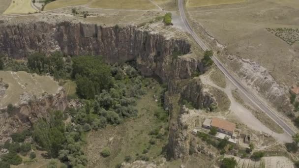 Aerial Ihlara Valley Gorge Καππαδοκία Τουρκία — Αρχείο Βίντεο