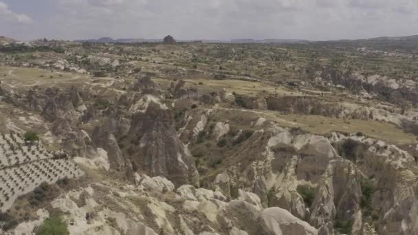 Aerial View Cappadocia Rock Formations Turkey — Stock Video