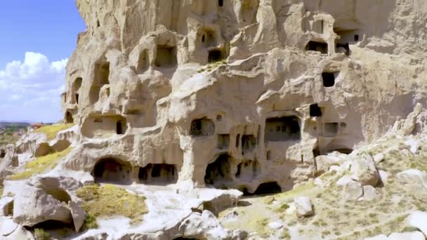 Aerial View Selime Cathedral Rock City Turkey — Stock Video
