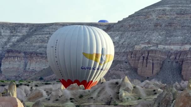 Pamukkale Turkey View Hot Air Balloons — 图库视频影像
