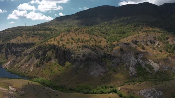 Vue Aérienne Beau Lac Entouré Montagnes Konya Turquie — Video