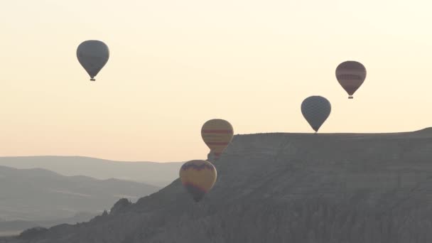 Pamukkale Turkey View Hot Air Balloons — ストック動画