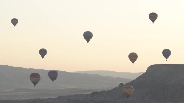 Pamukkale Turkey View Hot Air Balloons — Vídeo de Stock