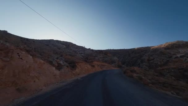 Водіння Навколо Району Хасанкайф Туреччина Рідний Матеріал Прямо Камери — стокове відео