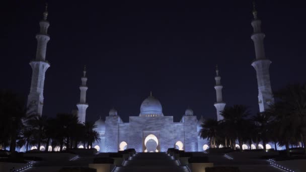 Mosquée Cheikh Zayed Nuit Abu Dhabi Émirats — Video