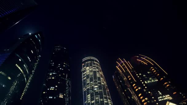 Skyline Skyscrapers Night Abu Dhabi Emirates — Stock video