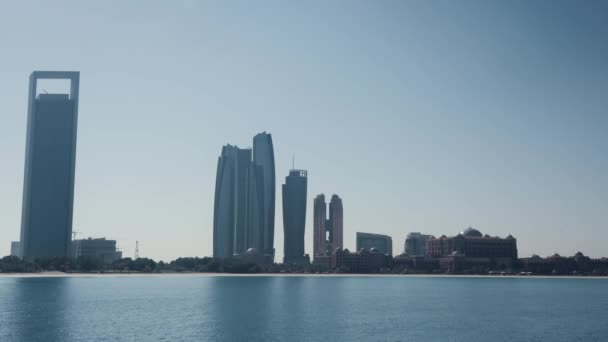Součást Abu Dhabi Skyline Emirates Stupeň Stabilizovaná Verze — Stock video