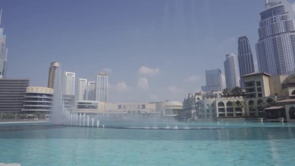 Fountain Burj Park Burj Khalifa Dubai United Arab Emirates — Stockvideo