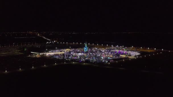 Aerial Sheikh Zayed Heritage Festival Night United Arab Emriates — Stok video