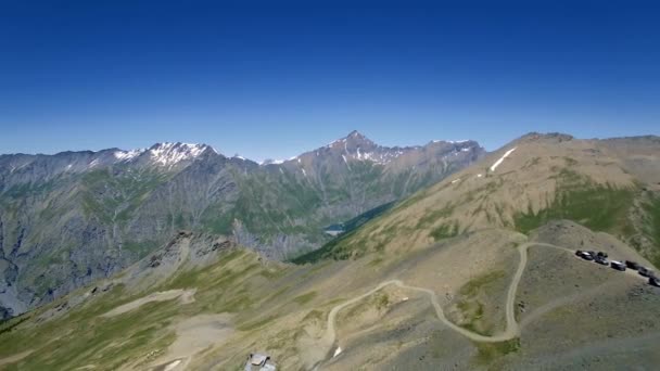 Luchtfoto Vliegend Boven Top Van Monte Jafferau Italië — Stockvideo