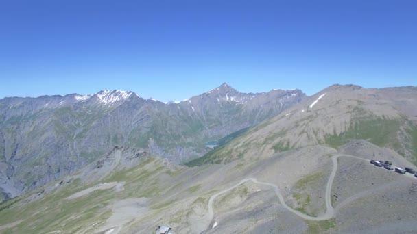 Luchtfoto Vliegend Boven Top Van Monte Jafferau Italië — Stockvideo