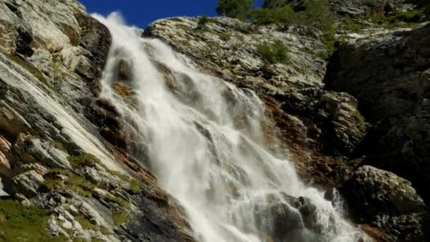 Small Waterfall Rifugio Scarfiotti Italy — Video Stock