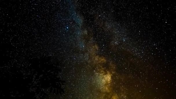 Time Lapse Vía Láctea Cielo Nocturno Estrellado — Vídeo de stock