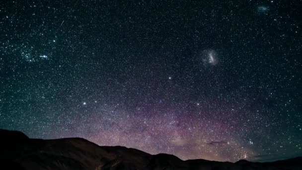 Time Lapse Milky Way Salar Pocitos Аргентина — стоковое видео
