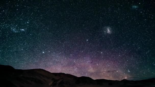 Time Lapse Milky Way Salar Pocitos Аргентина — стоковое видео