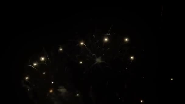 Ohňostroj Noční Obloze Silvestr — Stock video