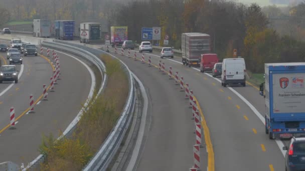 Alman Autobahn Otomobil Kamyon Trafiği — Stok video