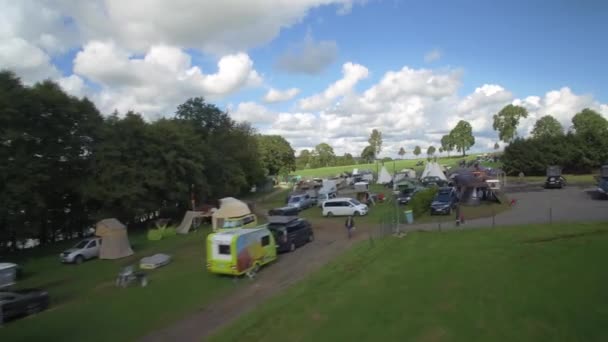 Prachtig Uitzicht Vanuit Lucht Dak Top Tent Festival Duitsland — Stockvideo