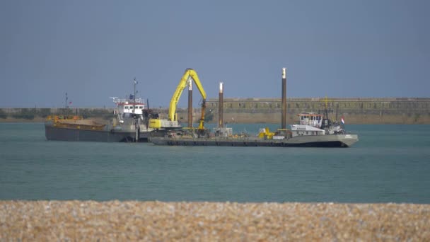 Multipurpose Ships Working Dover Harbor — Wideo stockowe