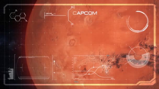 Tech User Interface Head Display Mars Krásná Kinematografická Animace Červené — Stock video