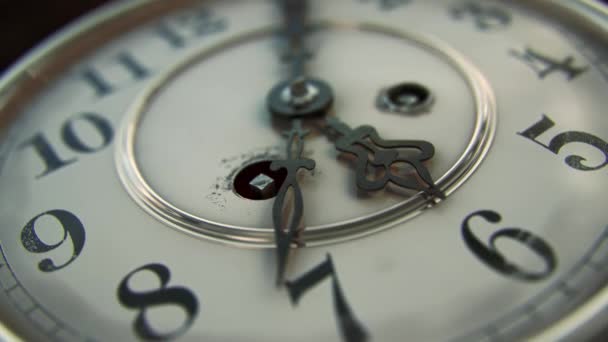 Close View Vintage Clock Face — Stock Video