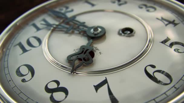 Vista Cerca Cara Del Reloj Vintage — Vídeo de stock
